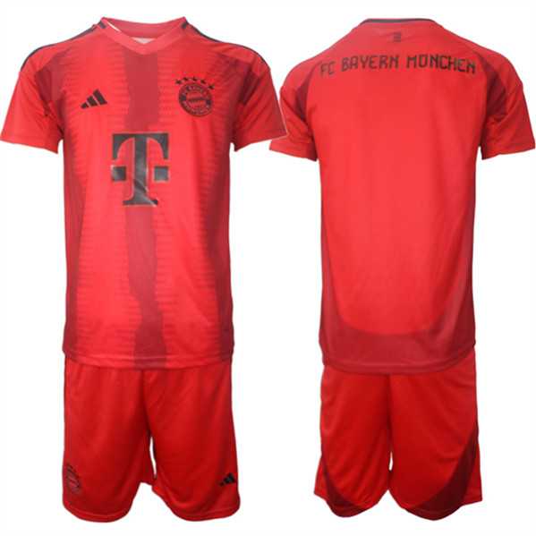 Mens Bayern Munich Blank 2024-25 Red Home Soccer Jersey Suit